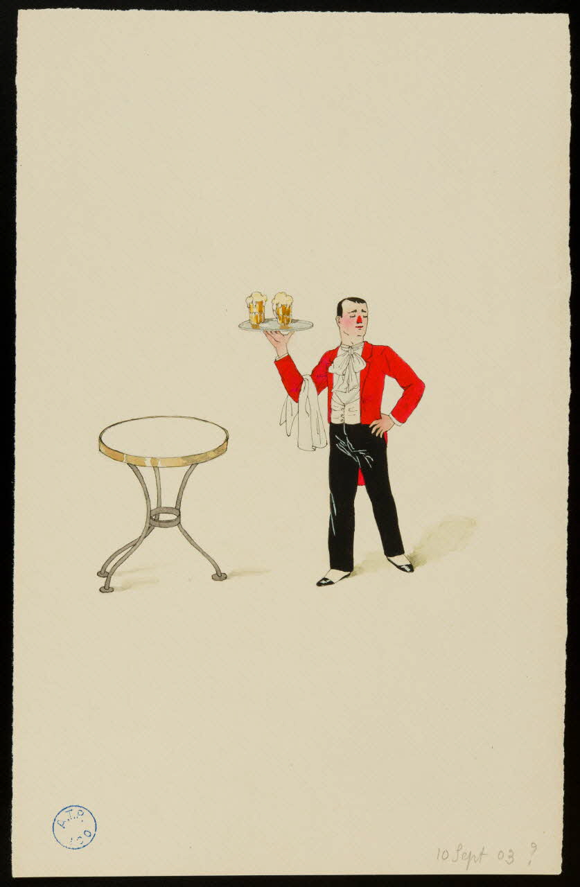 partie d'un ensemble de dessins Garçon de café 1968.102.617.20 Photo