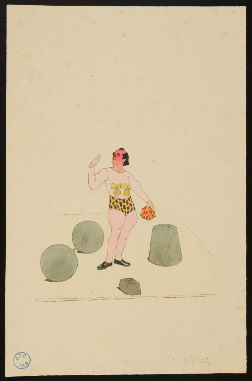 partie d'un ensemble de dessins Numéro de clown 1968.102.631 Photo