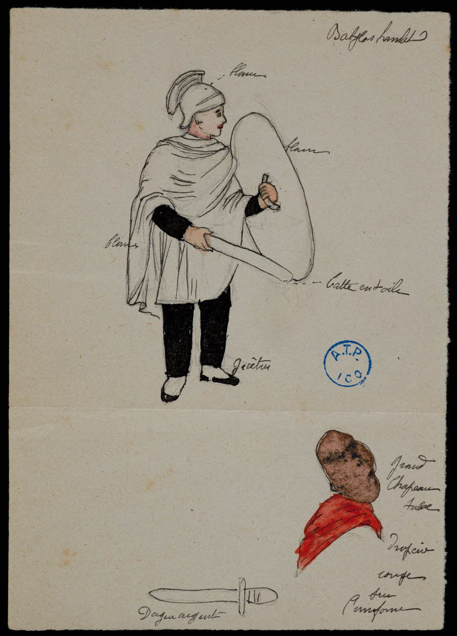 partie d'un ensemble de dessins Babylas hamlet 1968.102.636.2 Photo