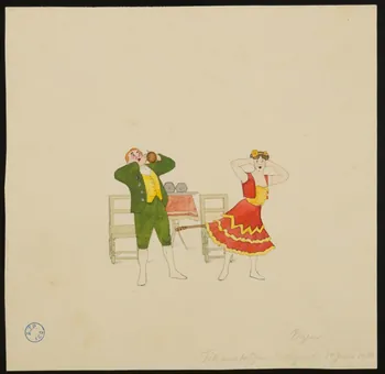 partie d'un ensemble de dessins Bajus  Fête acrobatique de Nogent 14 Juin 1908 1968.102.639 Photo