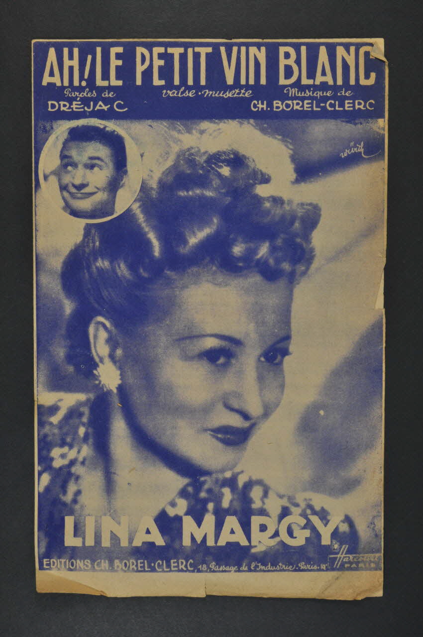 Charles Borel-Clerc ; Dréjac ; Lina Margy chanson petit format Île-de-France, France 1943 1966.158.264 Photo Mucem