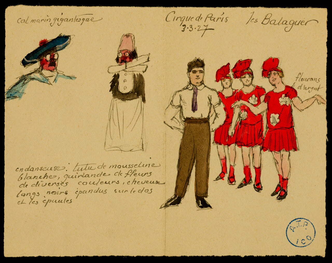 partie d'un ensemble de dessins Les Balaguer 1968.102.643 Photo