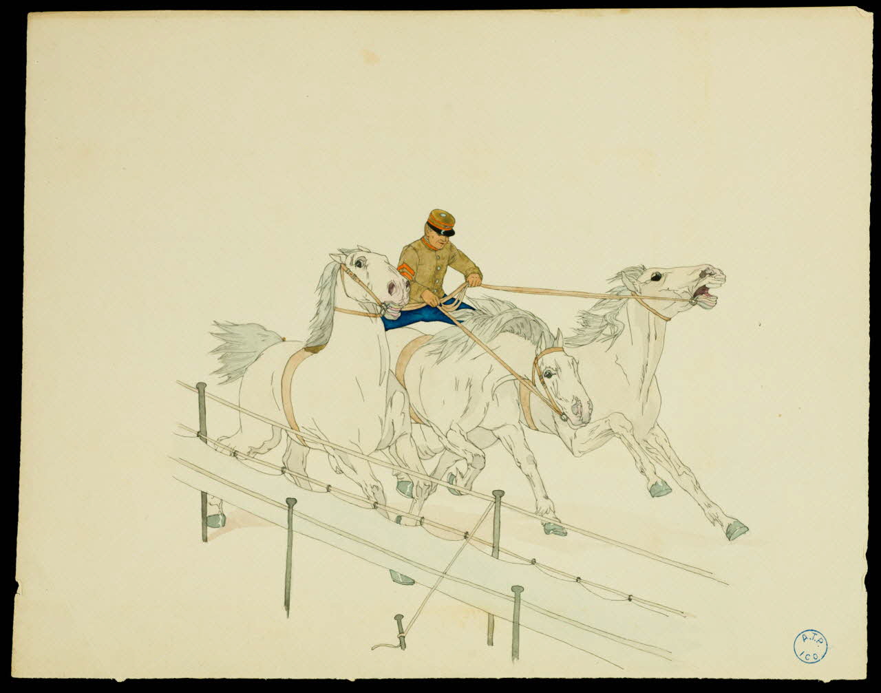partie d'un ensemble de dessins Course de chevaux 1968.102.670.12 Photo