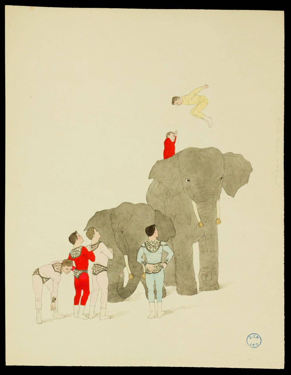 partie d'un ensemble de dessins Acrobates et éléphants 1968.102.670.16 Photo