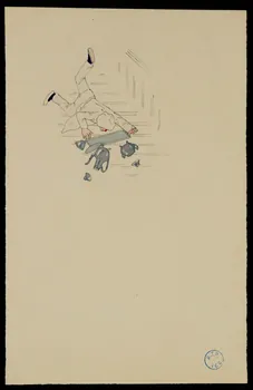partie d'un ensemble de dessins Homme chutant dans un escalier 1968.102.670.2  Photo
