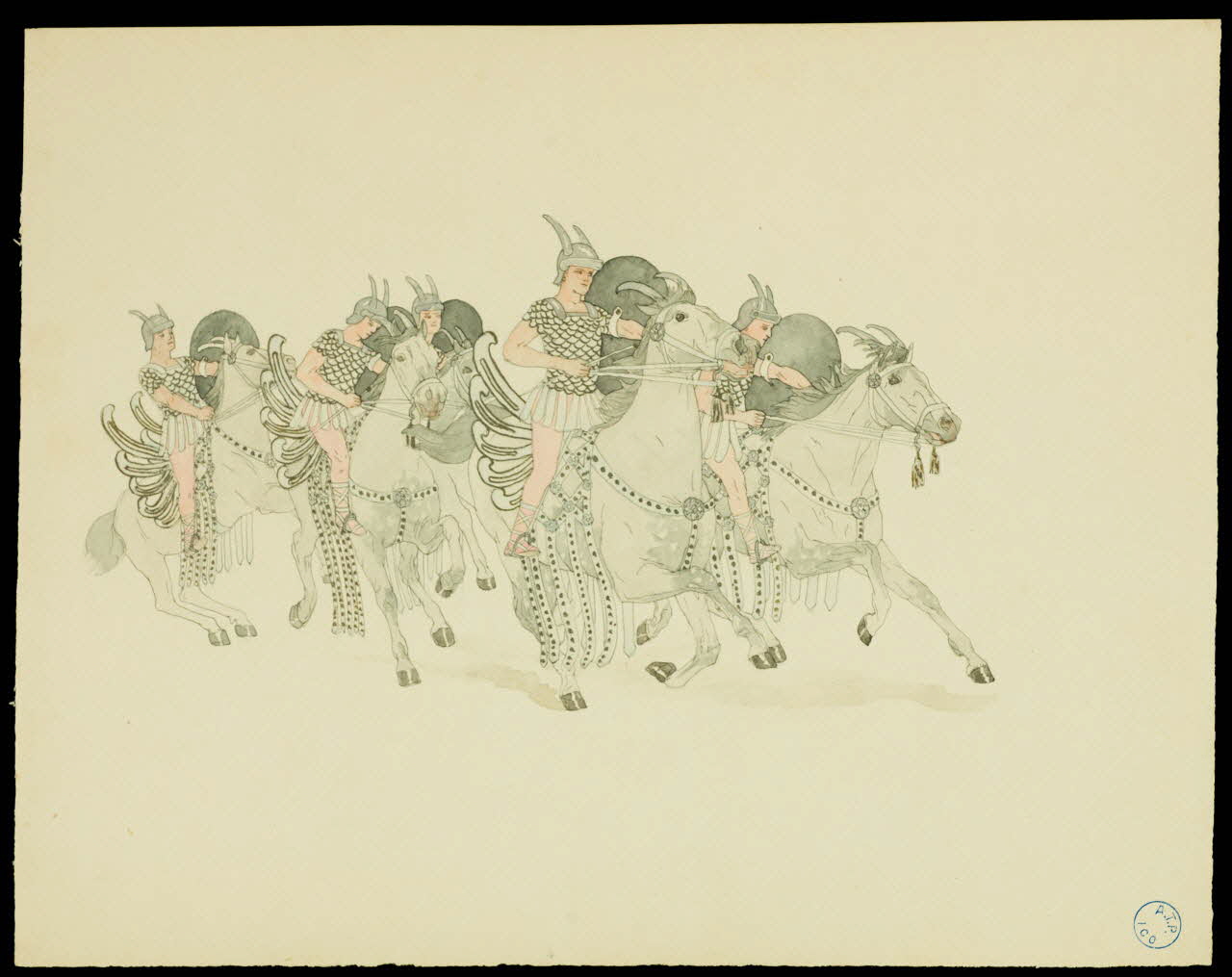 partie d'un ensemble de dessins Ecuyères en représentation 1968.102.670.5 Photo