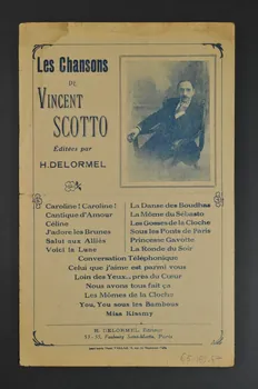 Vincent Scotto ; Gaston Baron ; Georgel ; H. Delormel partition de musique petit format Île-de-France, France 1918 1965.160.67 Photo Mucem