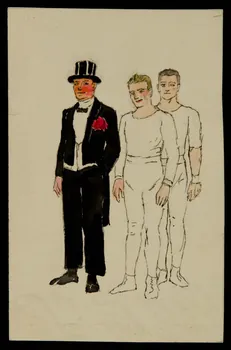 partie d'un ensemble de dessins Acrobates et homme en costume 1968.102.678 Photo