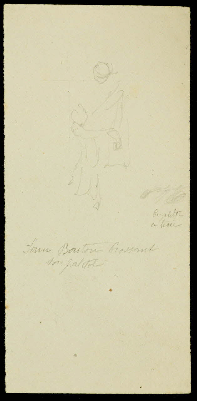 partie d'un ensemble de dessins Sam Barton brossant  son paletot 1968.102.682.2 Photo