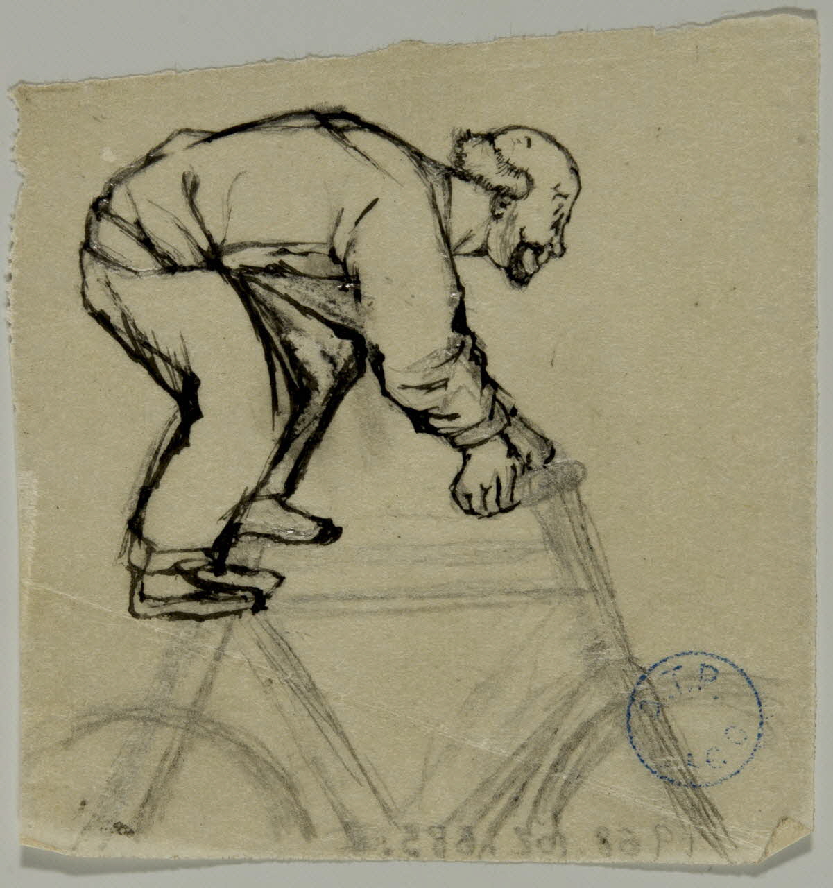 partie d'un ensemble de dessins Clown sur un vélo 1968.102.683.2 Photo