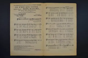 Fernand Rouvray ; Léo Lelièvre ; Henri Varna ; André Mauprey ; Ralph Erwin ; Pizella ; Charles Brull ; Éditions Max Eschig chanson petit format Île-de-France, France 1928 1966.158.273 Photo Mucem