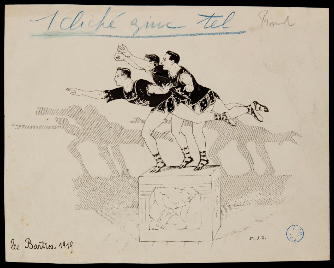 partie d'un ensemble de dessins les Bartros. 1968.102.694.2 Photo