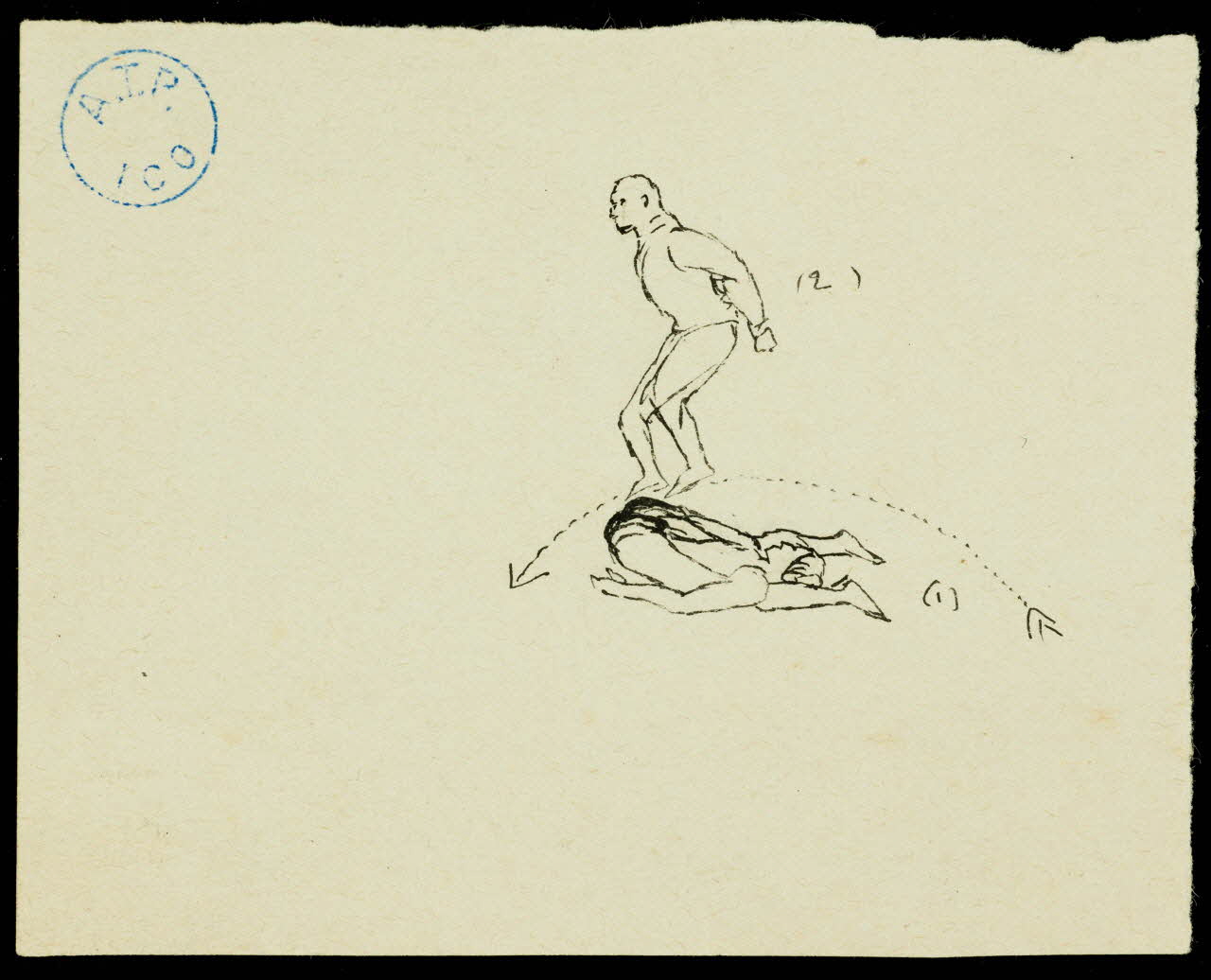 partie d'un ensemble de dessins Mr Bastien et contorsionniste 1968.102.721 Photo