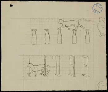 partie d'un ensemble de dessins Dressage d'un chat 1968.102.764.7 Photo