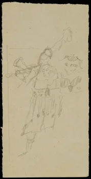partie d'un ensemble de dessins Personnage costumé 1968.102.769.12  Photo