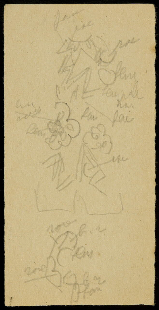 partie d'un ensemble de dessins Croquis annoté 1968.102.773.8 Photo