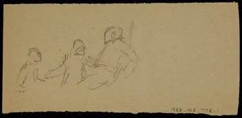 partie d'un ensemble de dessins Personnage conduisant une automobile 1968.102.776.1  Photo