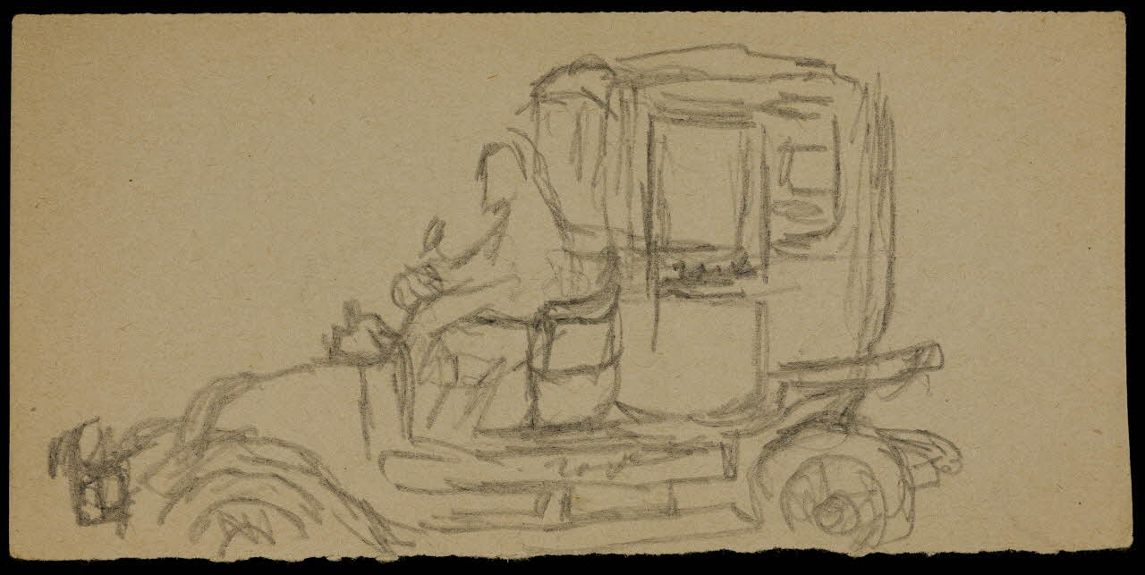 partie d'un ensemble de dessins Personnage conduisant une automobile 1968.102.776.2 Photo