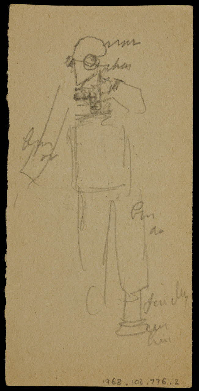 partie d'un ensemble de dessins Personnage conduisant une automobile 1968.102.776.2 Photo