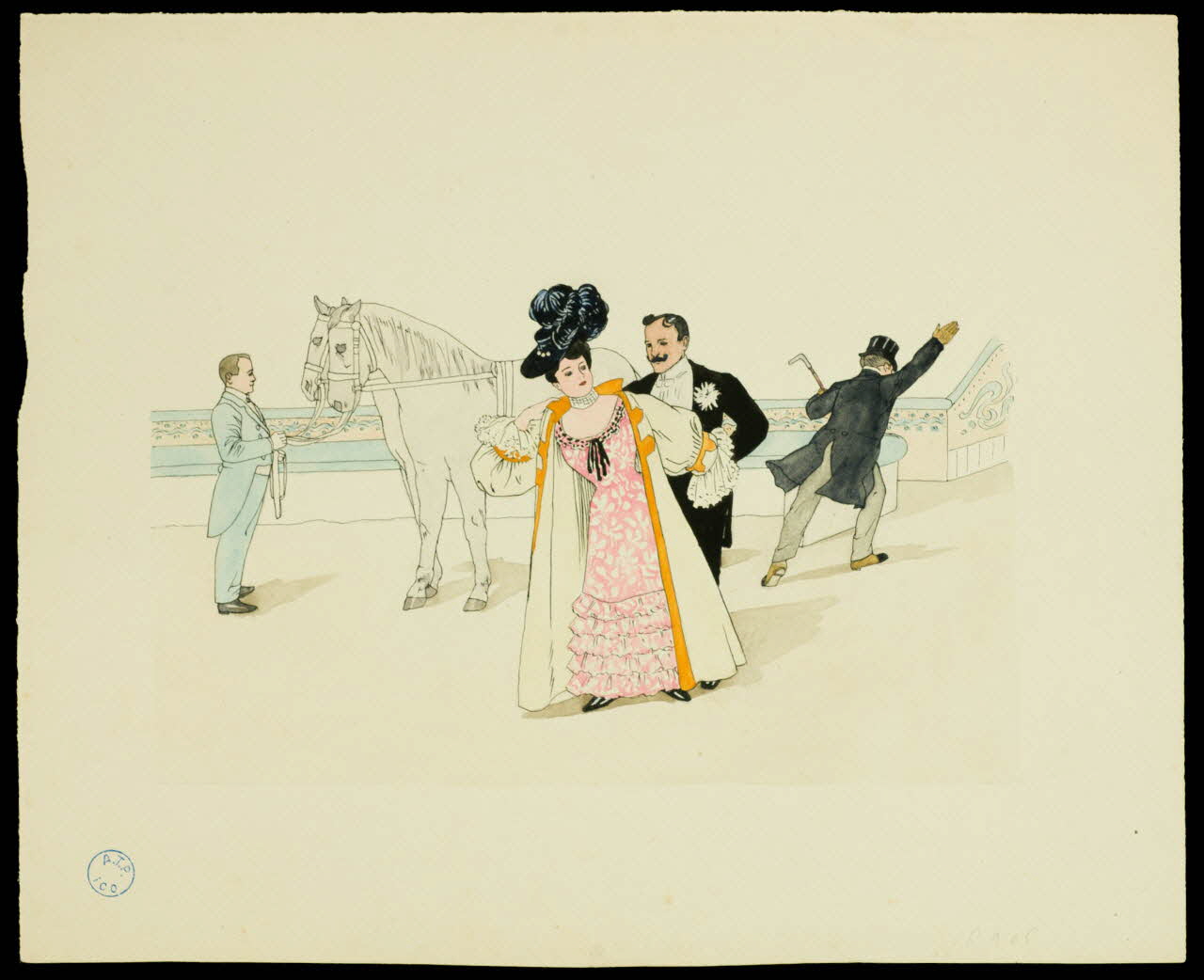 partie d'un ensemble de dessins Personnages de cirque 1968.102.791.4 Photo