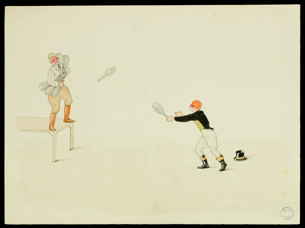 partie d'un ensemble de dessins Clowns jongleurs 1968.102.801 Photo