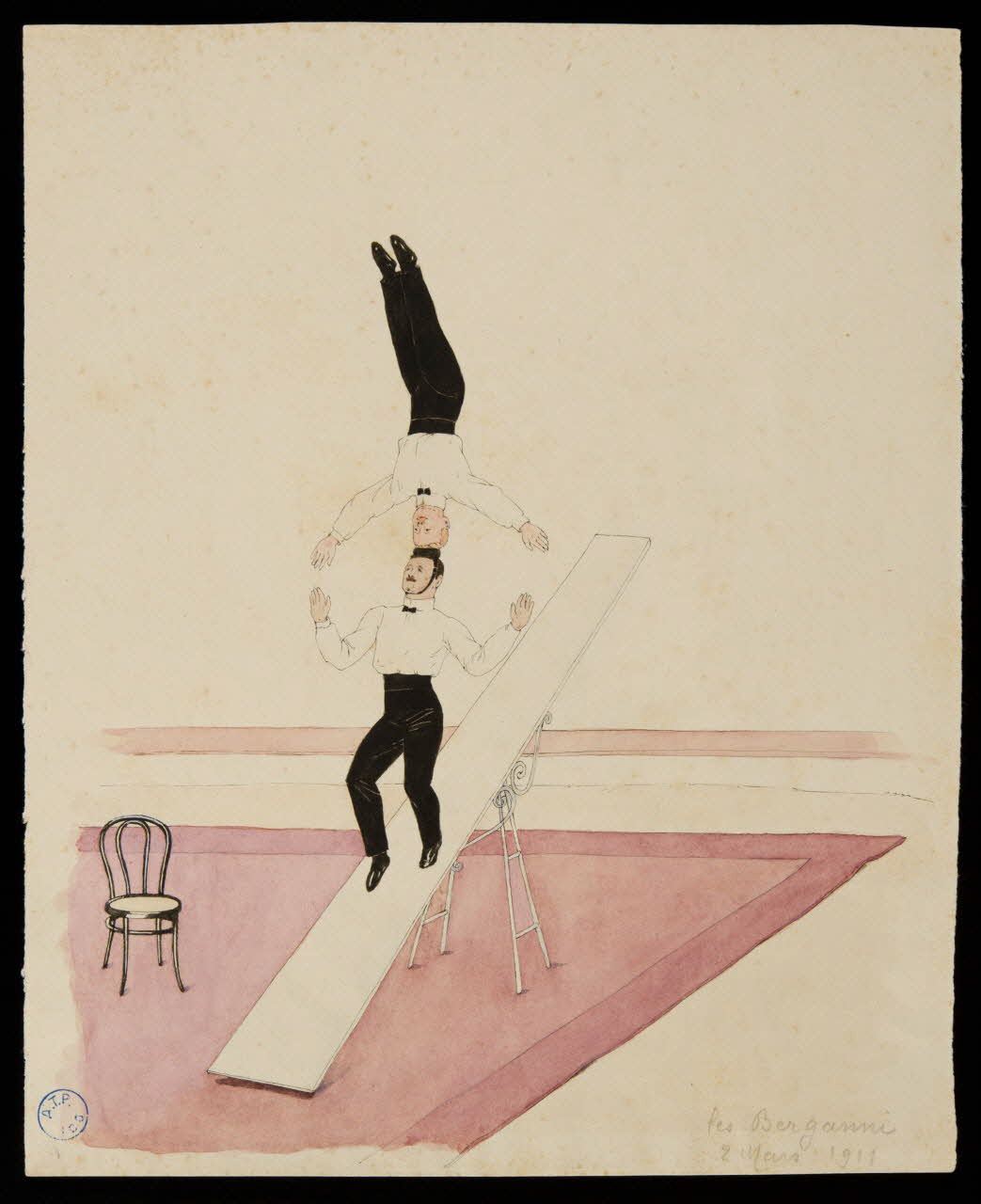 partie d'un ensemble de dessins Les Berganni  2 Mars 1911 1968.102.842.3 Photo