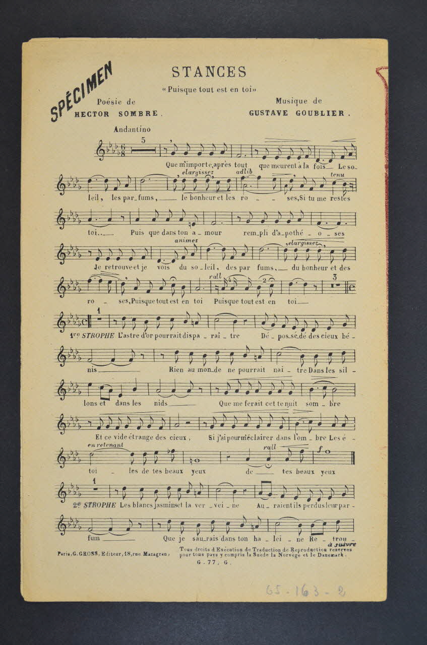 chanson petit format 1965.163.2 Photo Mucem