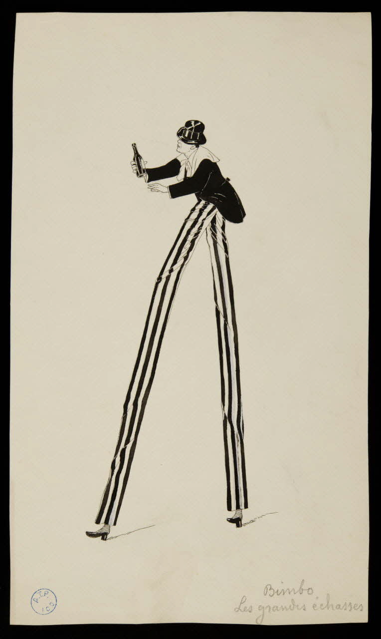 partie d'un ensemble de dessins Bimbo  Les grandes échasses 1968.102.876.1 Photo