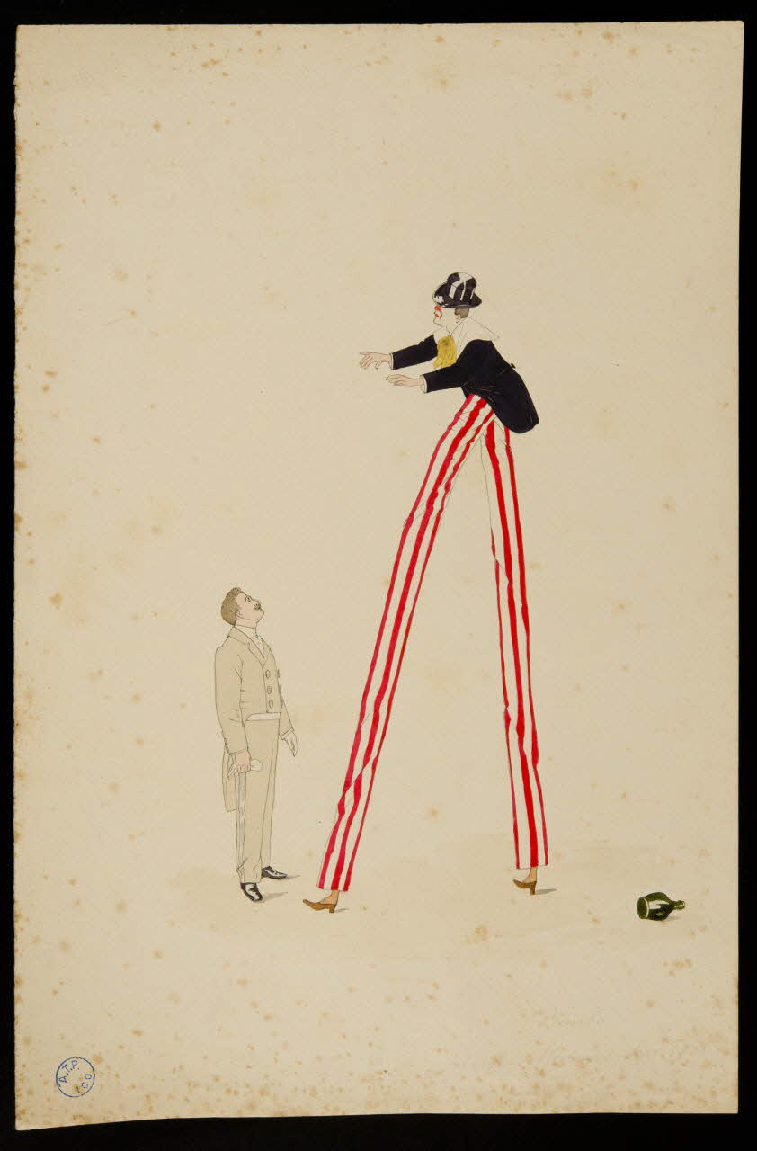 partie d'un ensemble de dessins Bimbo  Cirque Medrano - Sept 1908 1968.102.876.2 Photo