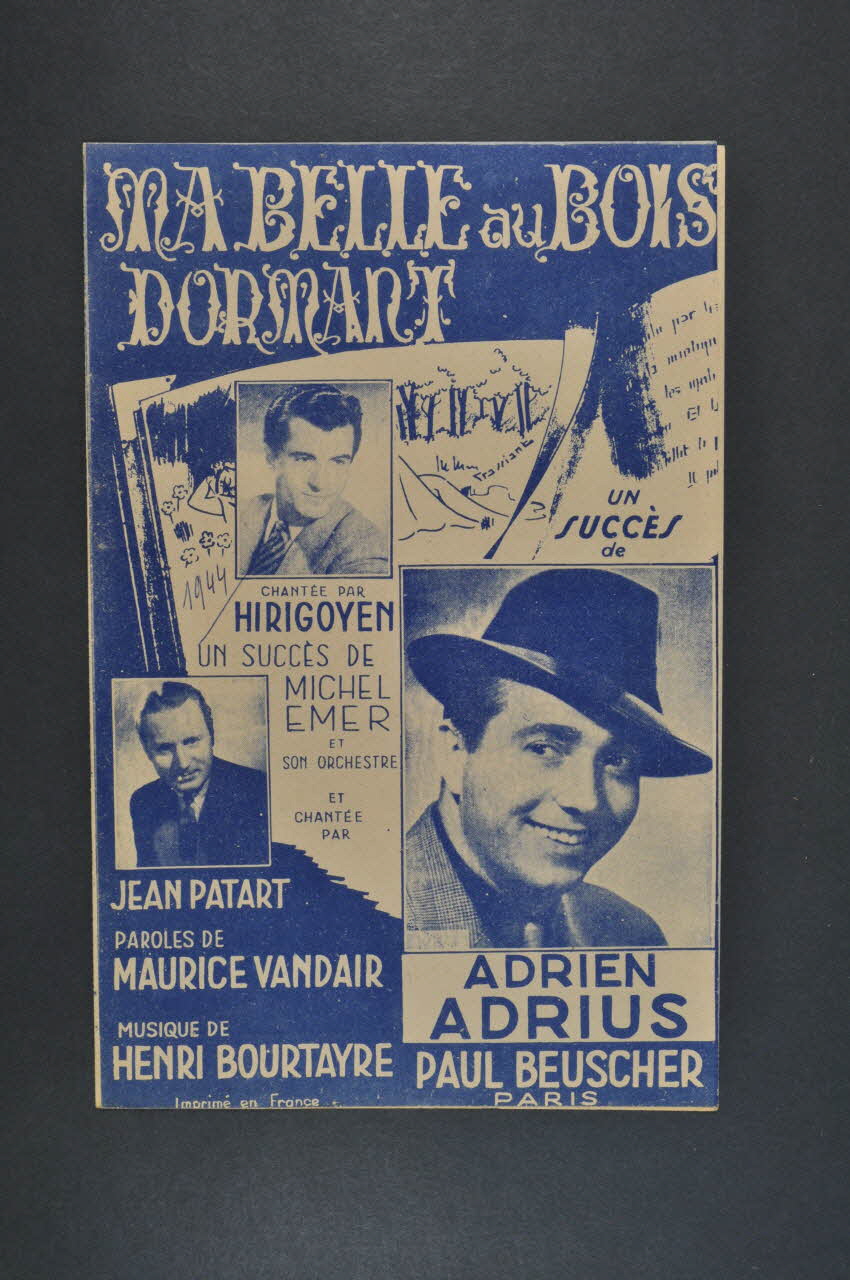 Maurice Vandair ; Henri Bourtayre ; Adrien Adrius ; Paul Beuscher chanson petit format 1944 1965.163.28 Photo Mucem