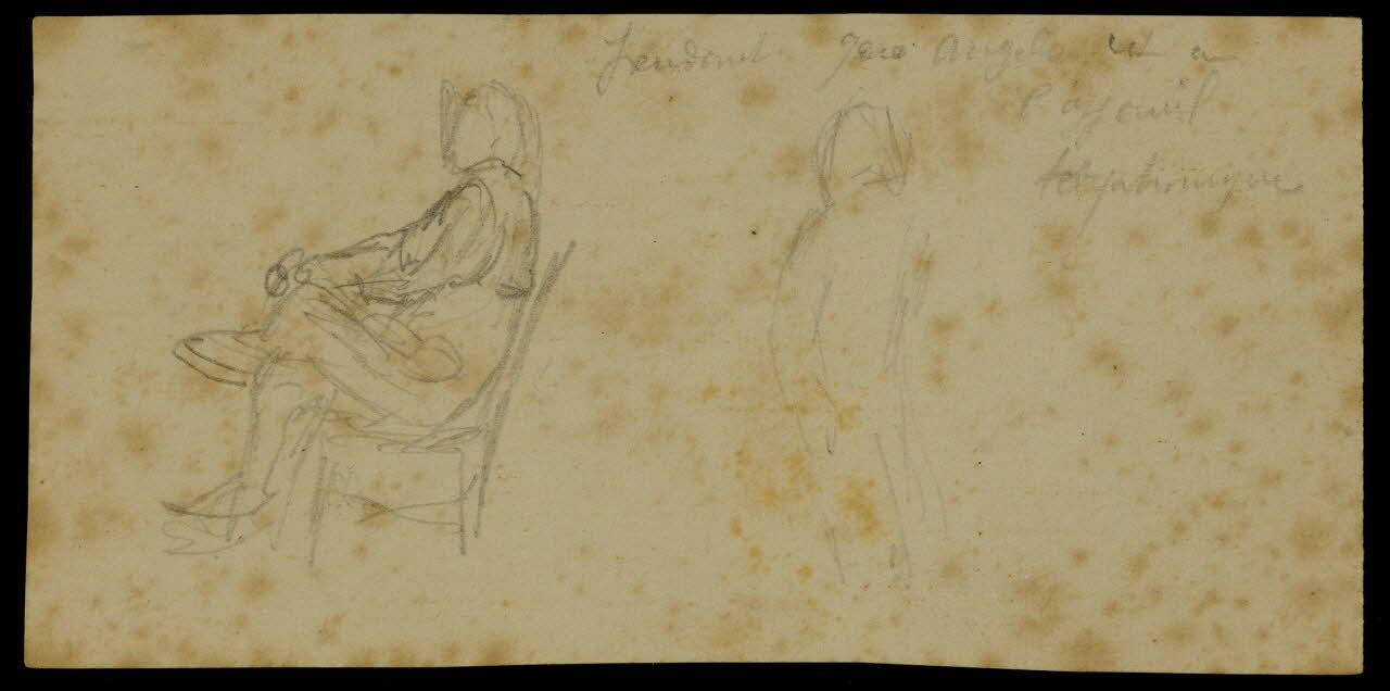 partie d'un ensemble de dessins Silhouette assise 1968.102.895.2 Photo