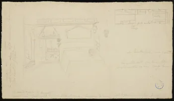 partie d'un ensemble de dessins Croquis d'intérieur de caravane 1968.102.933  Photo