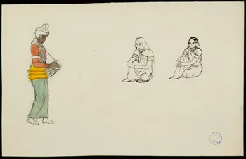 partie d'un ensemble de dessins Musicien et femmes assises 1968.102.937 Photo