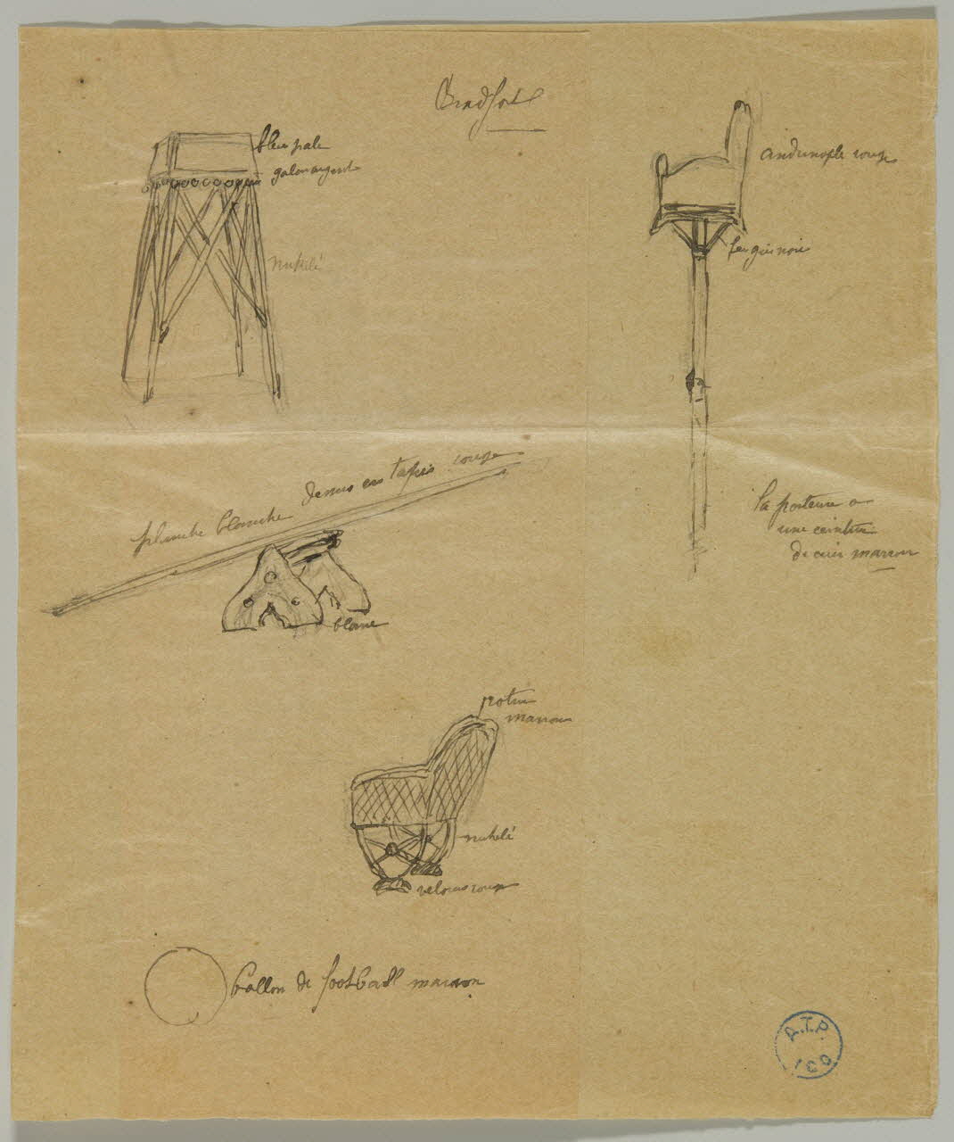 partie d'un ensemble de dessins Bradfort 1968.102.961.2 Photo