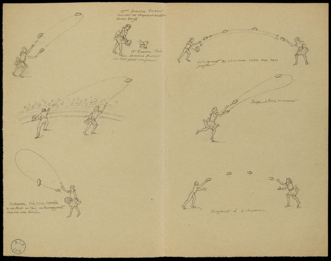 partie d'un ensemble de dessins Lancers de chapeaux 1968.102.964.1 Photo