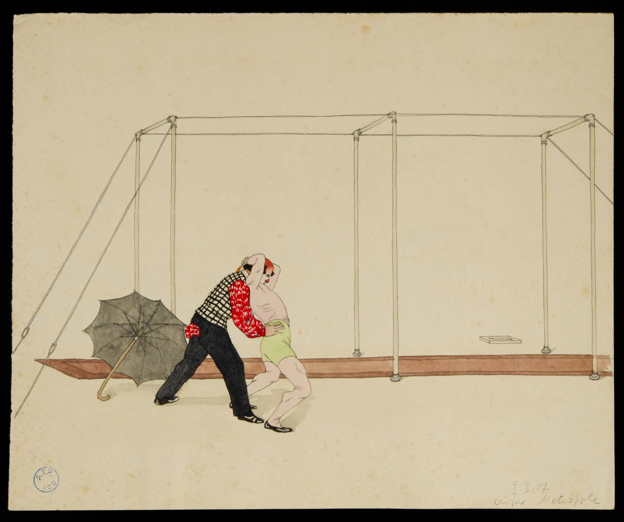 partie d'un ensemble de dessins Numéro de clowns 1968.102.966 Photo