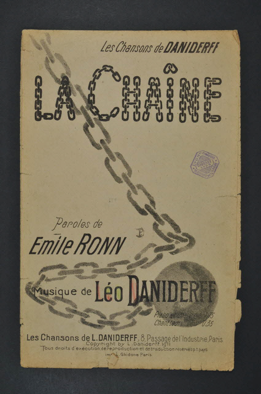 Léo Daniderff ; Emile Ronn chanson petit format 1911 1965.164.1 Photo Mucem
