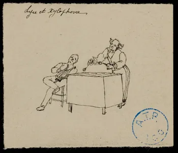 partie d'un ensemble de dessins Brick et Grock  Lyre et xylophone 1968.102.996.4 Photo