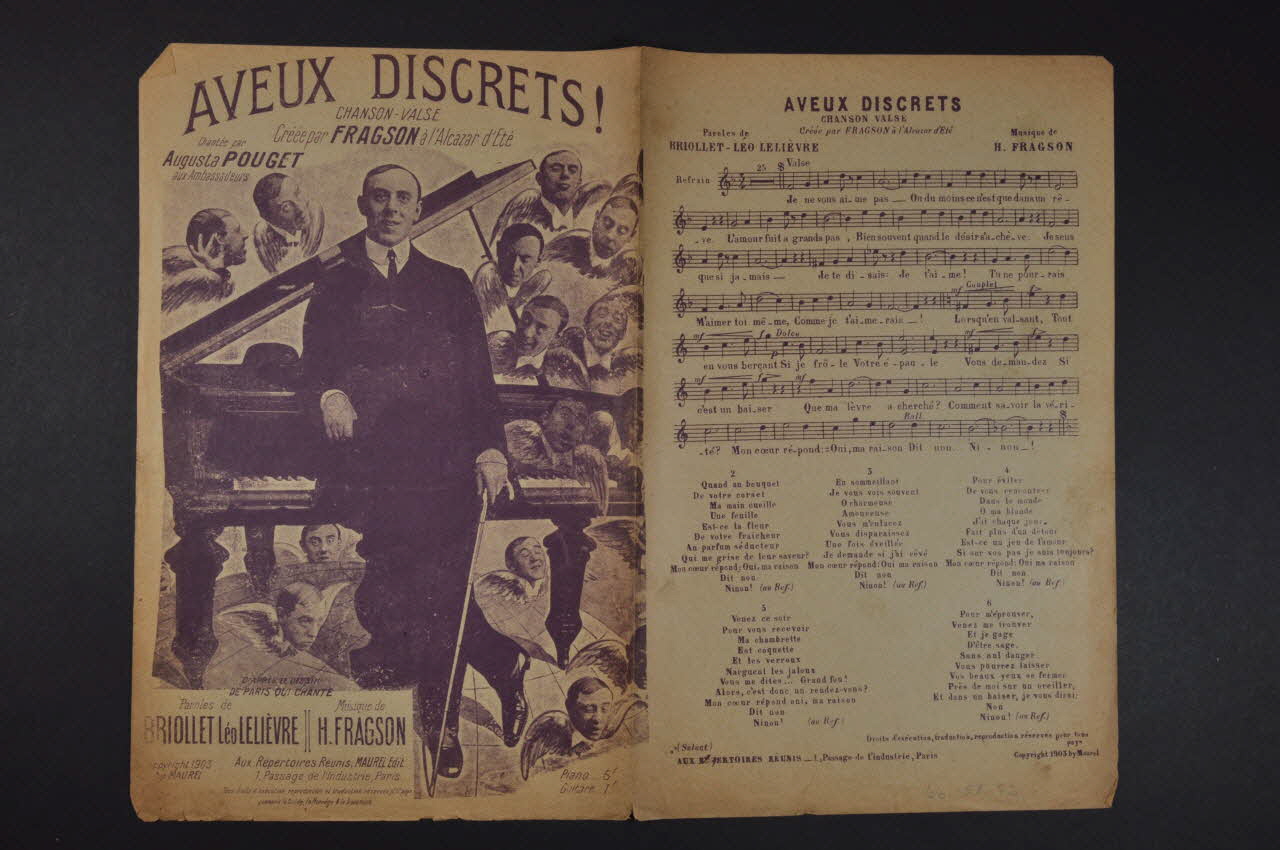 Léo Lelièvre ; Paul Briollet ; Harry Fragson ; Louis Maurel chanson petit format Île-de-France, France 1903 1966.158.72 Photo Mucem