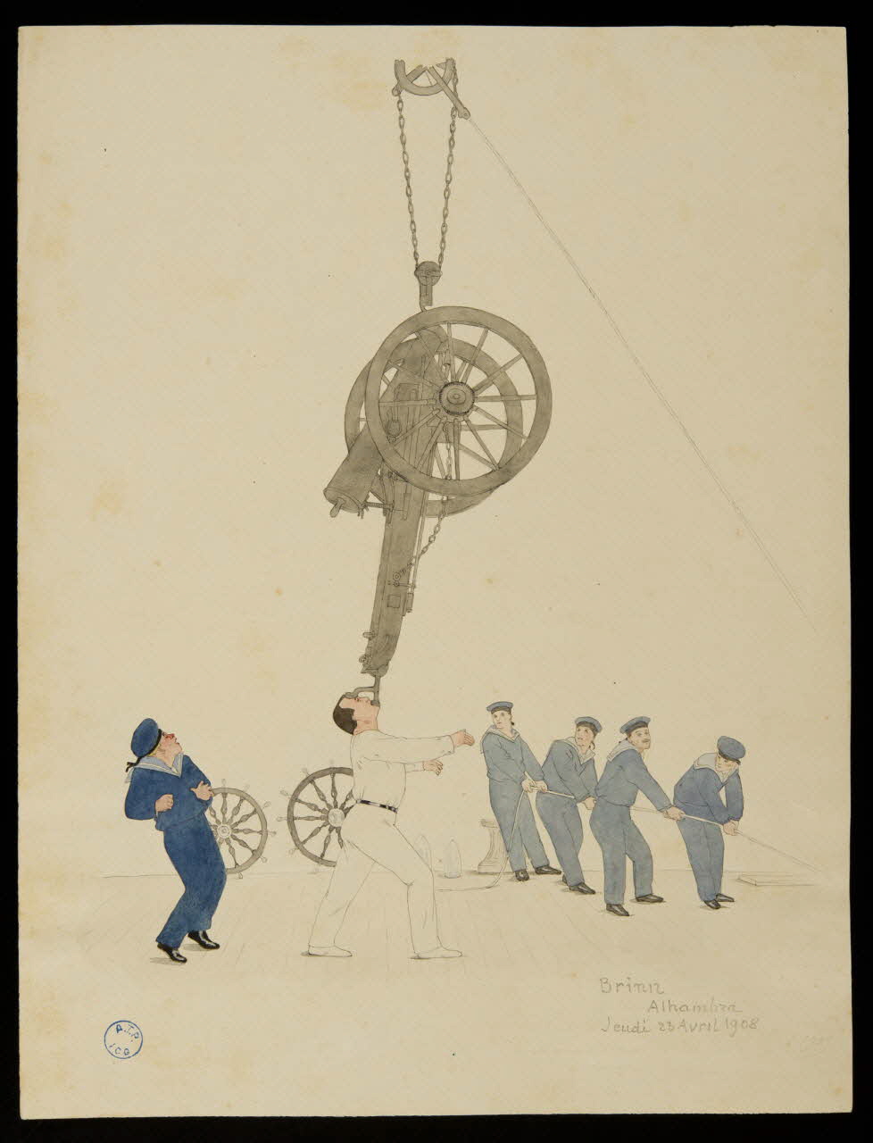 partie d'un ensemble de dessins Brinn  Alhambra  Jeudi 23 Avril 1908 1968.102.997 Photo