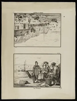estampe CABANE DE PECHEURS.  Les Pêcheurs 1968.35.17.1/2 Photo