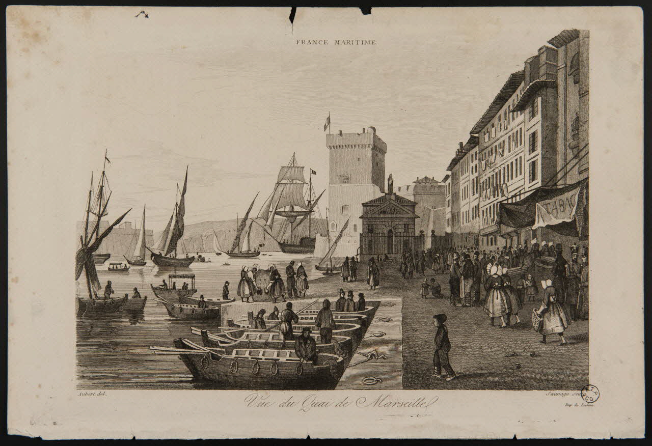 estampe Vue du Quai de Marseille 1968.35.21 Photo