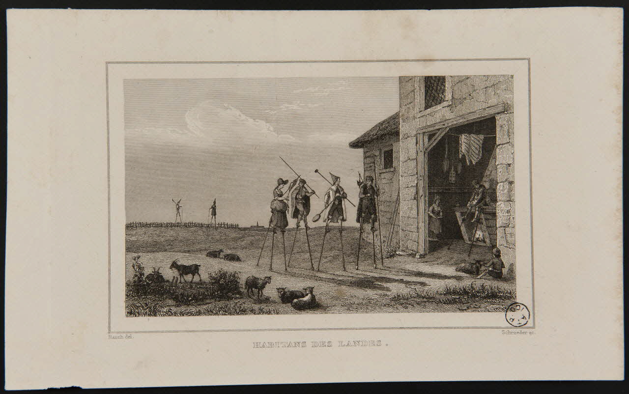 estampe HABITANTS DES LANDES. 1968.37.103 Photo