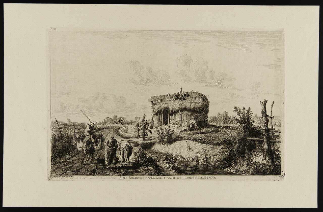 estampe UNE BOURRINE DANS LES MARAIS DE LONGEVILLE - VENDEE 1968.37.117 Photo