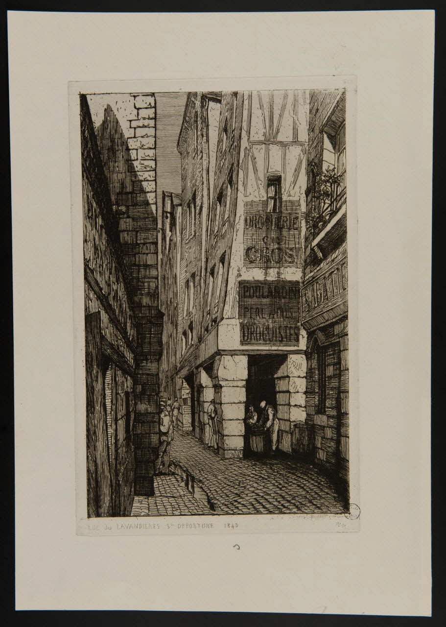 estampe RUE des LAVANDIERES St. OPPORTUNE 1840 1968.37.119 Photo