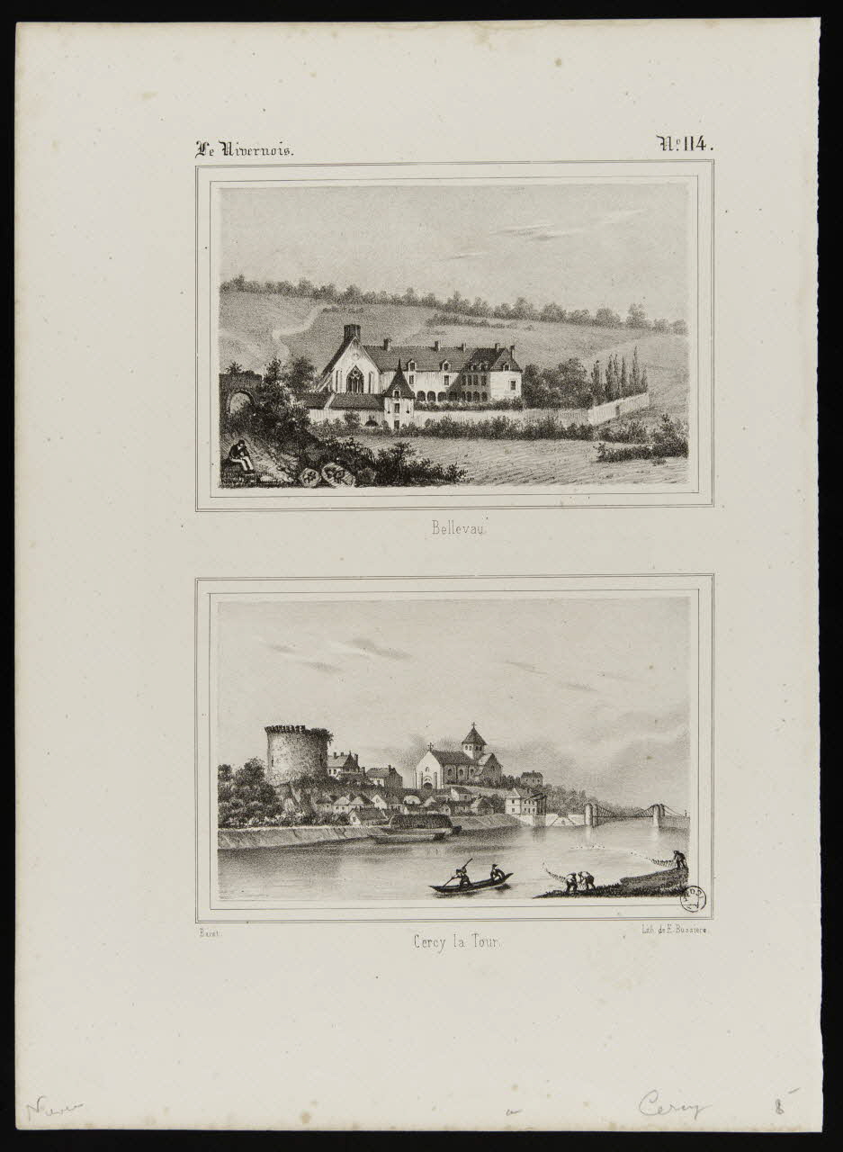 estampe Le Vivernois.  Bellevau.  Cercy la Tour. 1968.37.124 Photo