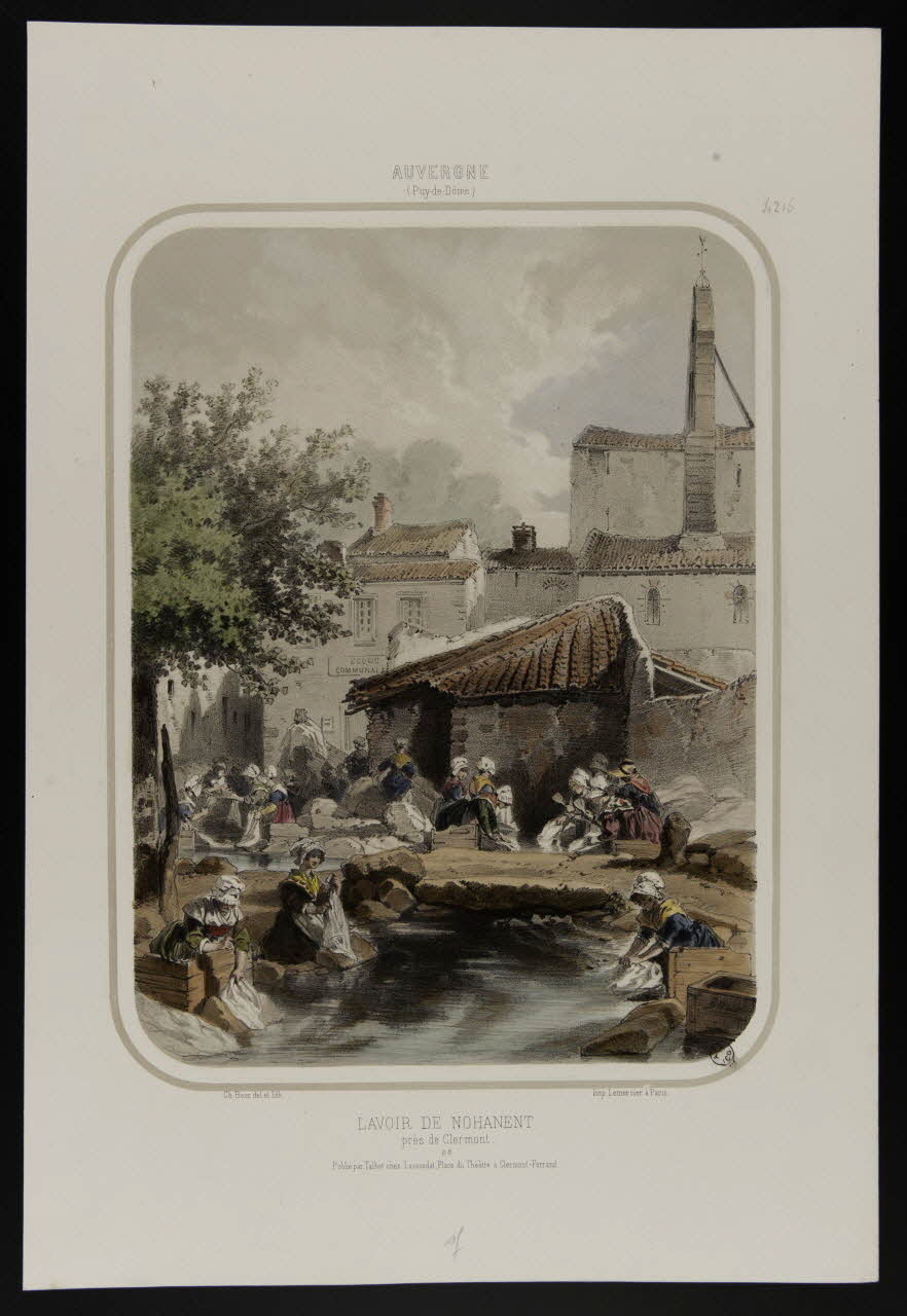 estampe AUVERGNE  (Puy-de-Dôme)  LAVOIR DE NOHANENT  près de Clermont. 1968.37.127 Photo