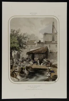 estampe AUVERGNE  (Puy-de-Dôme)  LAVOIR DE NOHANENT  près de Clermont. 1968.37.127 Photo