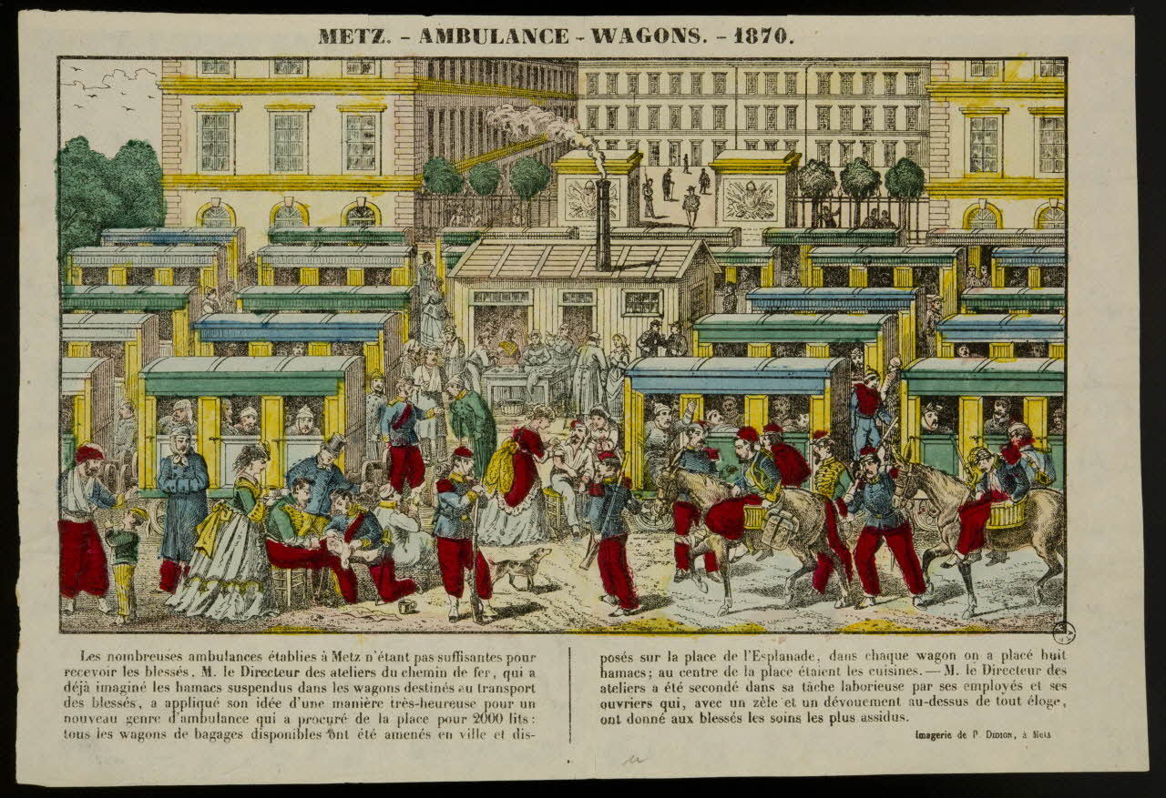 Paulin Didion estampe METZ.-AMBULANCE-WAGONS. - 1870. Metz 1870-1879 1968.37.134 Photo