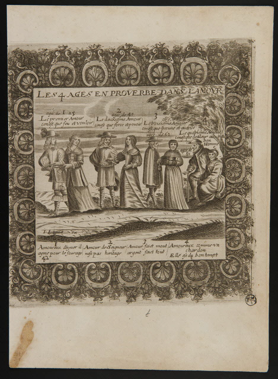 estampe LES 4 AGES EN PROVERBE DANS L AMOUR 1968.37.135 Photo